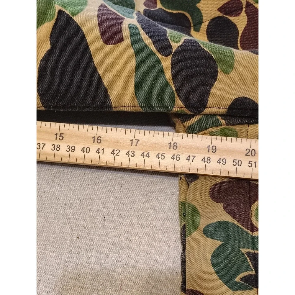 Vintage 60s 70s‎ Camouflage Duck Print Insulated Mens Quilted Winter Coat Sz L